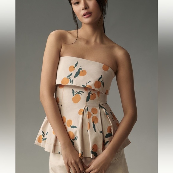 Anthropologie Maeve Dylan Mierzwinski Strapless Foldover Structured top XL NWT - Picture 1 of 6